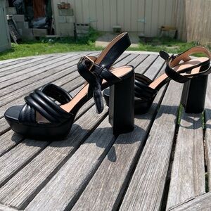 Limelight‎ Alani - Women's Chunky Square Toe Platform High Heels ankle strap 8.5